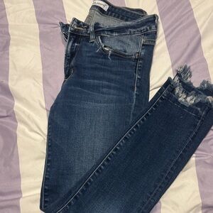 Flying Monkey Distressed Blue Ankle Jeans